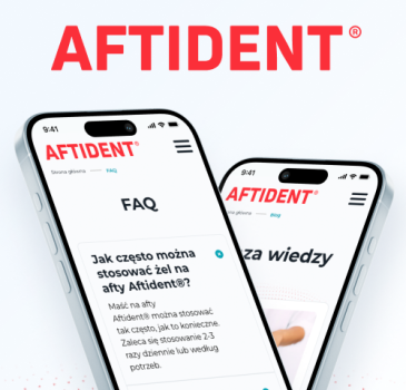 Profesjonalna medyczna strona produktowa dla produktu Aftident